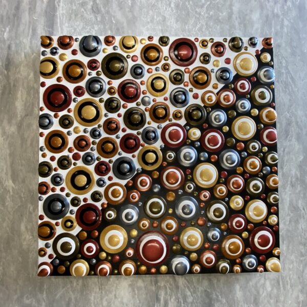 Dot Art; Metallics Galore on Large Wood Canvas