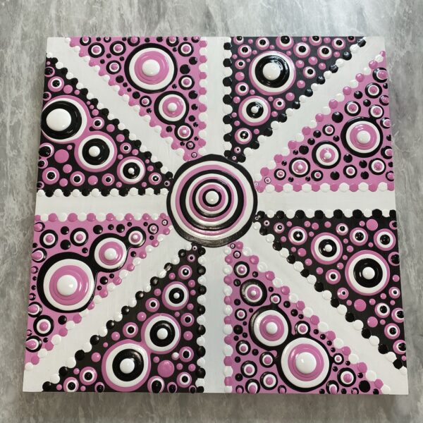 Blob Art; Eight-Spoked Asterisk on Wood Canvas